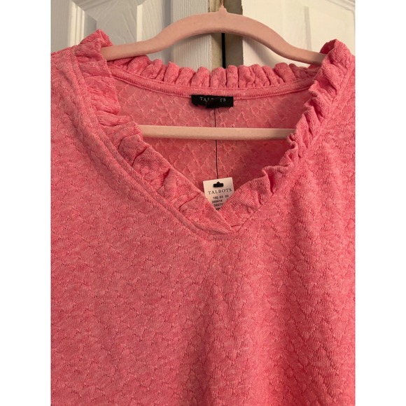 Talbots Pointelle V-Neck Pullover in Light Azalea Heather Size 1X NWT MSRP $85 - Picture 7 of 8